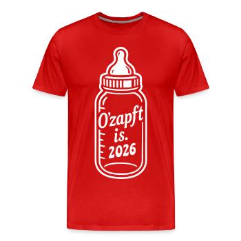 Baby Bottle Breastfeeding Drink O'zapft is 2026 - Men's Premium Organic T-Shirt - red - Front - Damien (186cm)