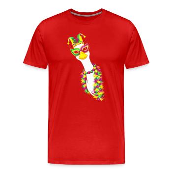 Masque d’oiseau de carnaval - T-shirt bio Premium Homme - rouge - Devant - Damien (186cm)