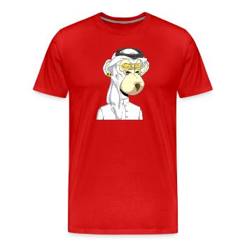 Ape mit Goldbrille - Männer Premium Bio T-Shirt - Rot - Vorne - Damien (186cm)