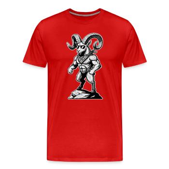 Randonneurs Alpinistes Montagnes Capricorn Buck - T-shirt bio Premium Homme - rouge - Devant - Damien (186cm)
