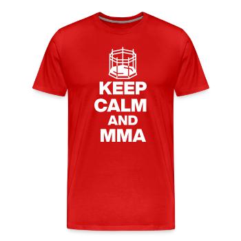 KEEP CALM AND MMA, OCTAGON FIGHT! NEANDERTHALS - Men's Premium Organic T-Shirt - red - Front - Damien (186cm)