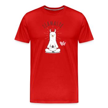Llamaste Meditations-Lama - Männer Premium Bio T-Shirt - Rot - Vorne - Damien (186cm)