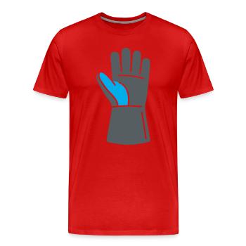 Logo de l’atelier de gants de soudage - T-shirt bio Premium Homme - rouge - Devant - Damien (186cm)