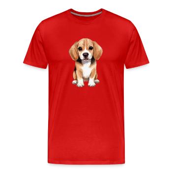 design_beagle_dog_1 - Männer Premium Bio T-Shirt - Rot - Vorne - Damien (186cm)