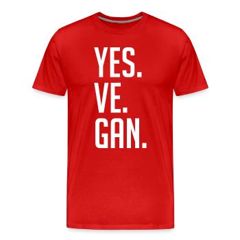yes, vegan! - Männer Premium Bio T-Shirt - Rot - Vorne - Damien (186cm)
