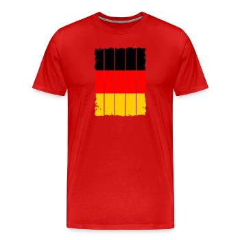 Drapeau de l’Allemagne Drapeau allemand Used Look Home - T-shirt bio Premium Homme - rouge - Devant - Damien (186cm)