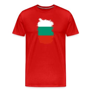 Drapeau Bulgarie Drapeau bulgare Sables d'Or - T-shirt bio Premium Homme - rouge - Devant - Damien (186cm)