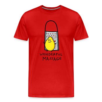 Massage pour citron drôle - T-shirt bio Premium Homme - rouge - Devant - Damien (186cm)