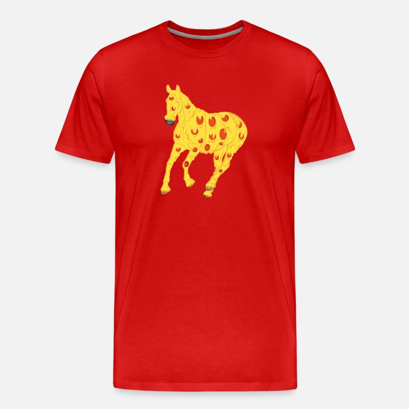 Pizzapferd - Männer Premium Bio T-Shirt - Rot