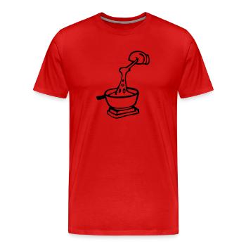 Koch Schweizer kulinarische Spezialität Fondue - Männer Premium Bio T-Shirt - Rot - Vorne - Damien (186cm)