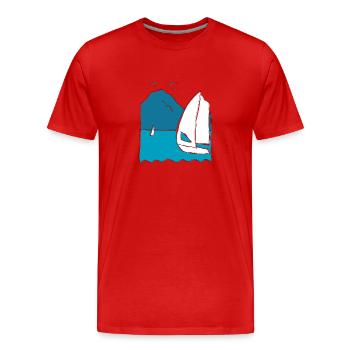 Summertime - Men's Premium Organic T-Shirt - red - Front - Damien (186cm)