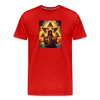 Rasta sunrise - T-shirt bio Premium Homme - rouge - Devant - Damien (186cm)