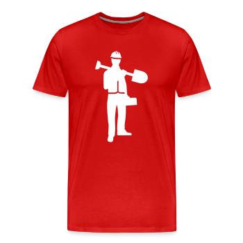 Bauarbeiter - Männer Premium Bio T-Shirt - Rot - Vorne - Damien (186cm)
