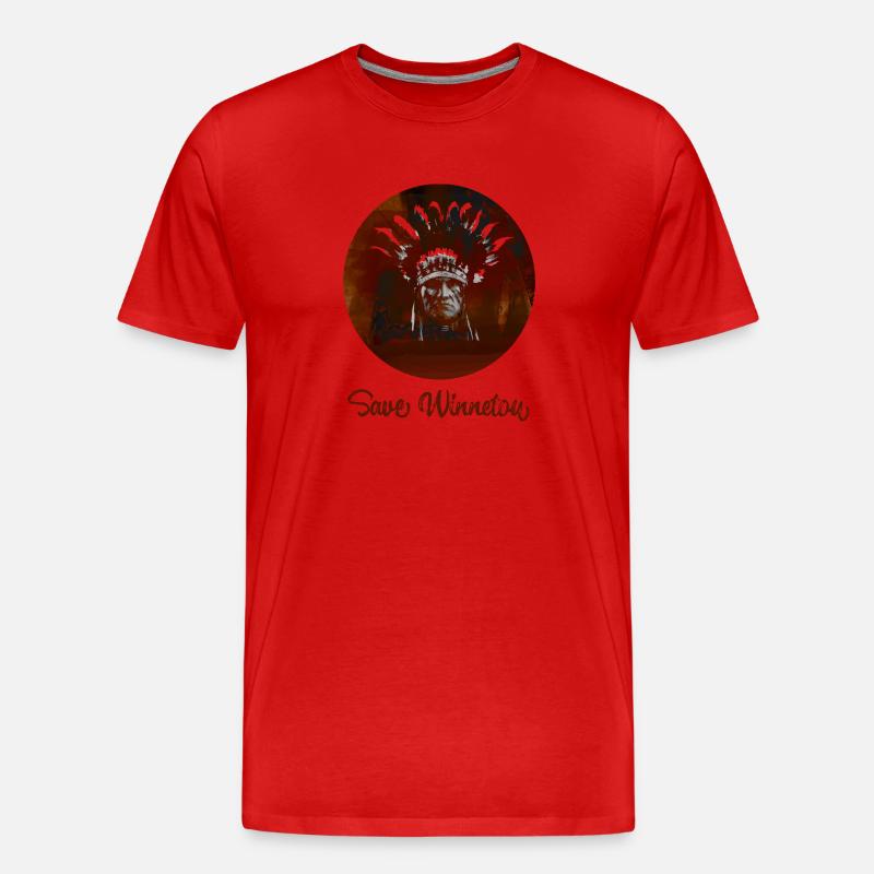 save winnetou,winnetou,indianer,graffiti,kreis - Männer Premium Bio T-Shirt - Rot