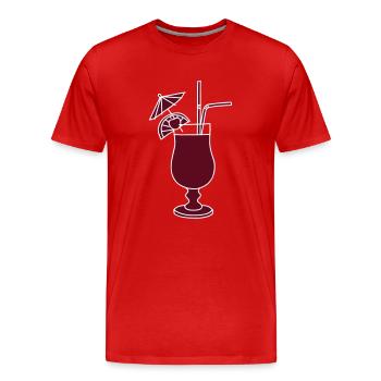 Cocktail 2 - Men's Premium Organic T-Shirt - red - Front - Damien (186cm)