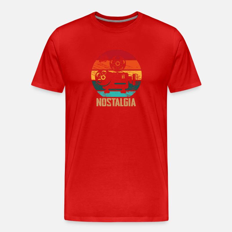 Nostalgie - Männer Premium Bio T-Shirt - Rot