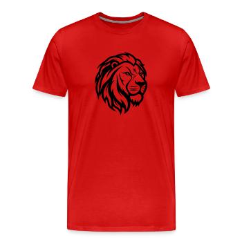 Tête de lion - T-shirt bio Premium Homme - rouge - Devant - Damien (186cm)