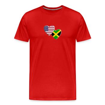 USA Amerikanisch Jamaika Jamaikanische Flagge Patriotisch - Männer Premium Bio T-Shirt - Rot - Vorne - Damien (186cm)