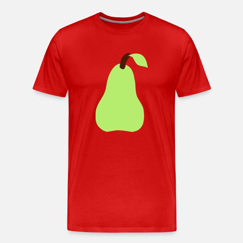 birne - Männer Premium Bio T-Shirt - Rot