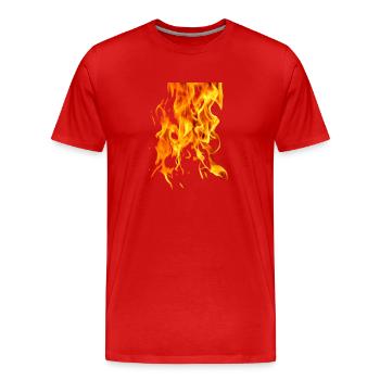 Feuer - Männer Premium Bio T-Shirt - Rot - Vorne - Damien (186cm)