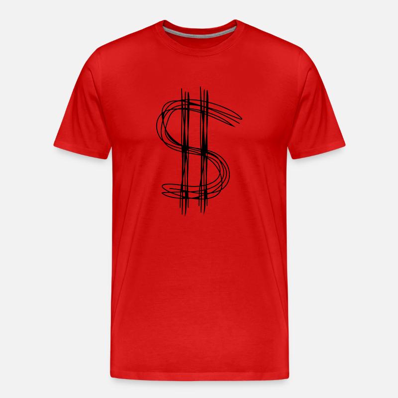 Dollarzeichen Dollar - Männer Premium Bio T-Shirt - Rot