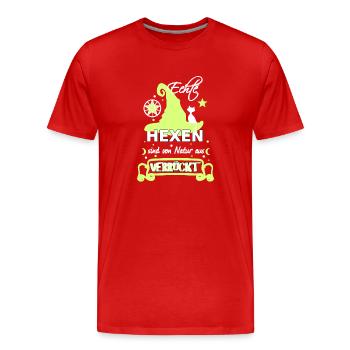 Hexen Hexerei Hexenhut Hexenspruch für Verrückte - Männer Premium Bio T-Shirt - Rot - Vorne - Damien (186cm)
