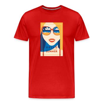 Bonjour l’été ! Joyeusement coloré comme le design d’été - T-shirt bio Premium Homme - rouge - Devant - Damien (186cm)