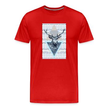 Cerf roi de la forêt - T-shirt bio Premium Homme - rouge - Devant - Damien (186cm)