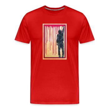 STREET ART - SPRAY BOY Poster - Men's Premium Organic T-Shirt - red - Front - Damien (186cm)