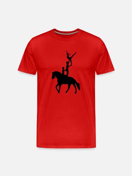 Voltigieren Dreierübung - Männer Premium Bio T-Shirt - Rot