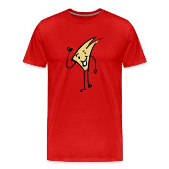 Cool simple comig style figure - Men's Premium Organic T-Shirt - red - Front - Damien (186cm)