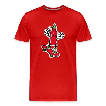 Skating Chili Sauce - T-shirt bio Premium Homme - rouge - Devant - Damien (186cm)