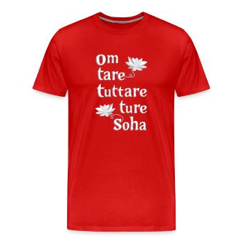 Om Tare Tuttare Ture Soha_schwarz-blanc - T-shirt bio Premium Homme - rouge - Devant - Damien (186cm)