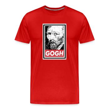 VAN GOGH GEHORCHE - Männer Premium Bio T-Shirt - Rot - Vorne - Damien (186cm)