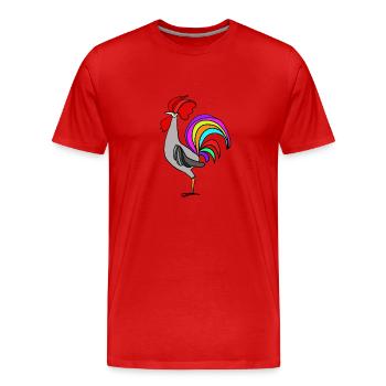 Hahn - Männer Premium Bio T-Shirt - Rot - Vorne - Damien (186cm)