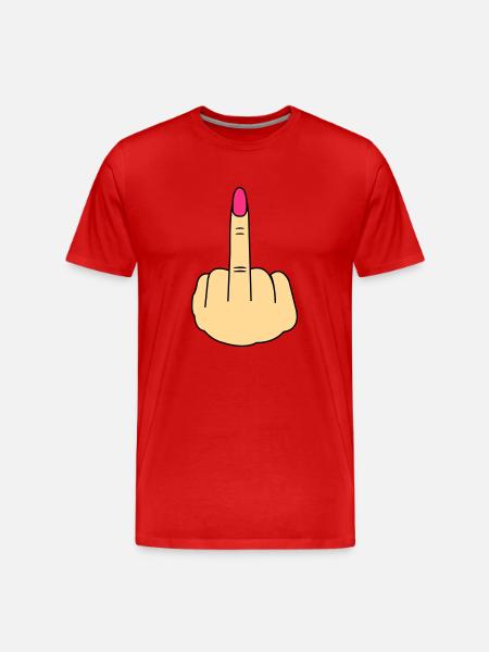 Middle Finger Woman - Men's Premium Organic T-Shirt - red