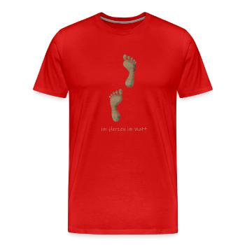 Im Herzen im Watt - Männer Premium Bio T-Shirt - Rot - Vorne - Damien (186cm)