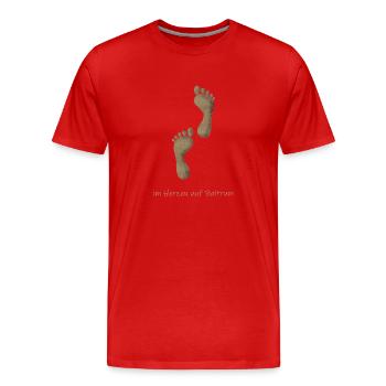 Baltrum Sand - Männer Premium Bio T-Shirt - Rot - Vorne - Damien (186cm)