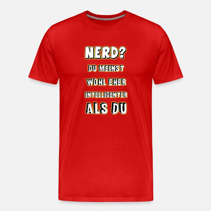 Nerd - Männer Premium Bio T-Shirt - Rot
