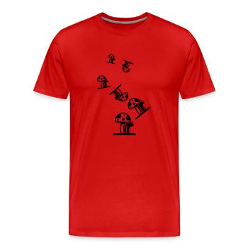 Symbole des champignons - T-shirt bio Premium Homme - rouge - Devant - Damien (186cm)