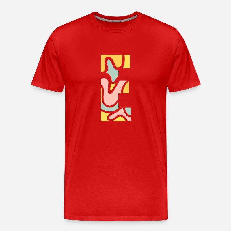 letter E - Männer Premium Bio T-Shirt - Rot