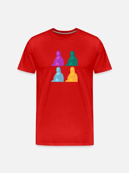 Mona Lisa Popart - Men's Premium Organic T-Shirt - red