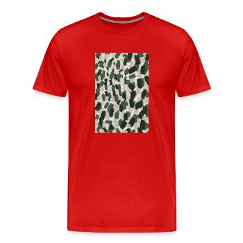 Motif de traits verts épais - T-shirt bio Premium Homme - rouge - Devant - Damien (186cm)