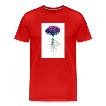 arbre de vie 15 racines multicolore - T-shirt bio Premium Homme - rouge - Devant - Damien (186cm)