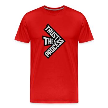 faire confiance au processus Devis - T-shirt bio Premium Homme - rouge - Devant - Damien (186cm)