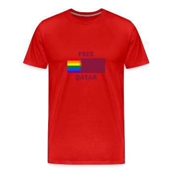Free Qatar Design - Men's Premium Organic T-Shirt - red - Front - Damien (186cm)