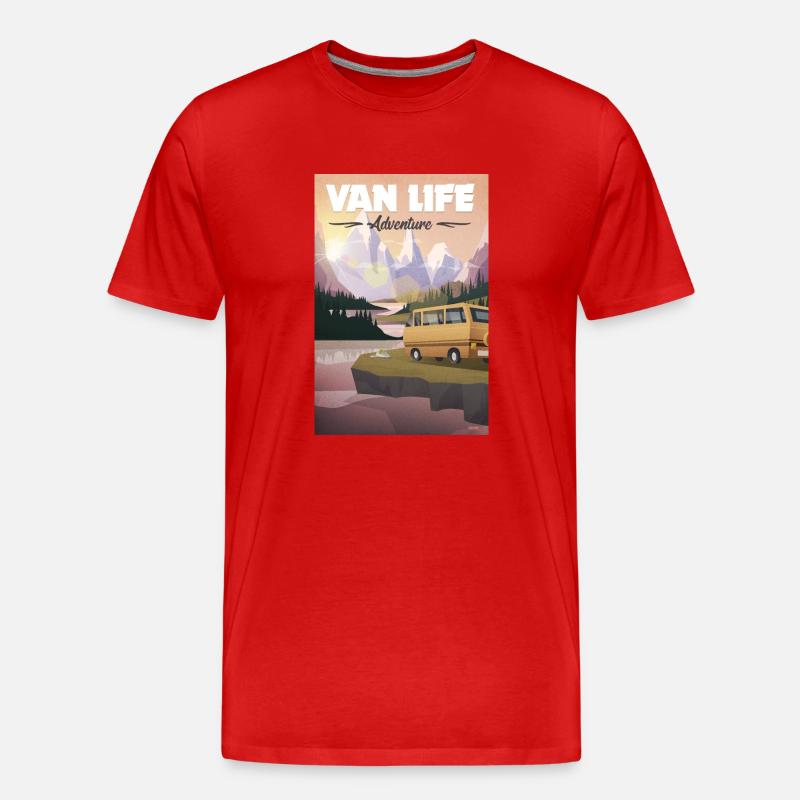 Van-Leben - Männer Premium Bio T-Shirt - Rot
