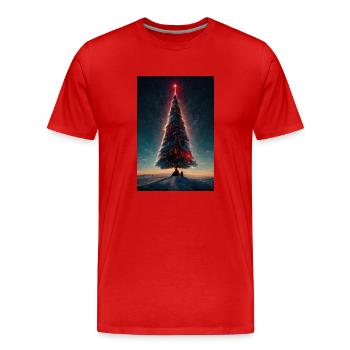 Noël 9 - T-shirt bio Premium Homme - rouge - Devant - Damien (186cm)