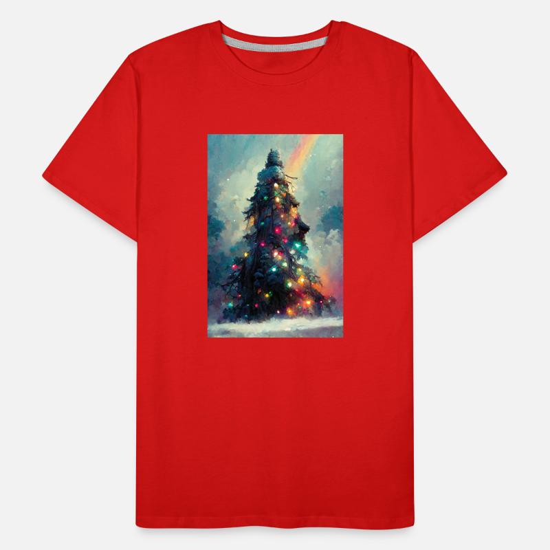 Vibrant Christmas Tree Men's Premium Organic T-Shirt