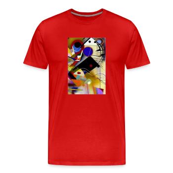 Geometrical Flow - Männer Premium Bio T-Shirt - Rot - Vorne - Damien (186cm)